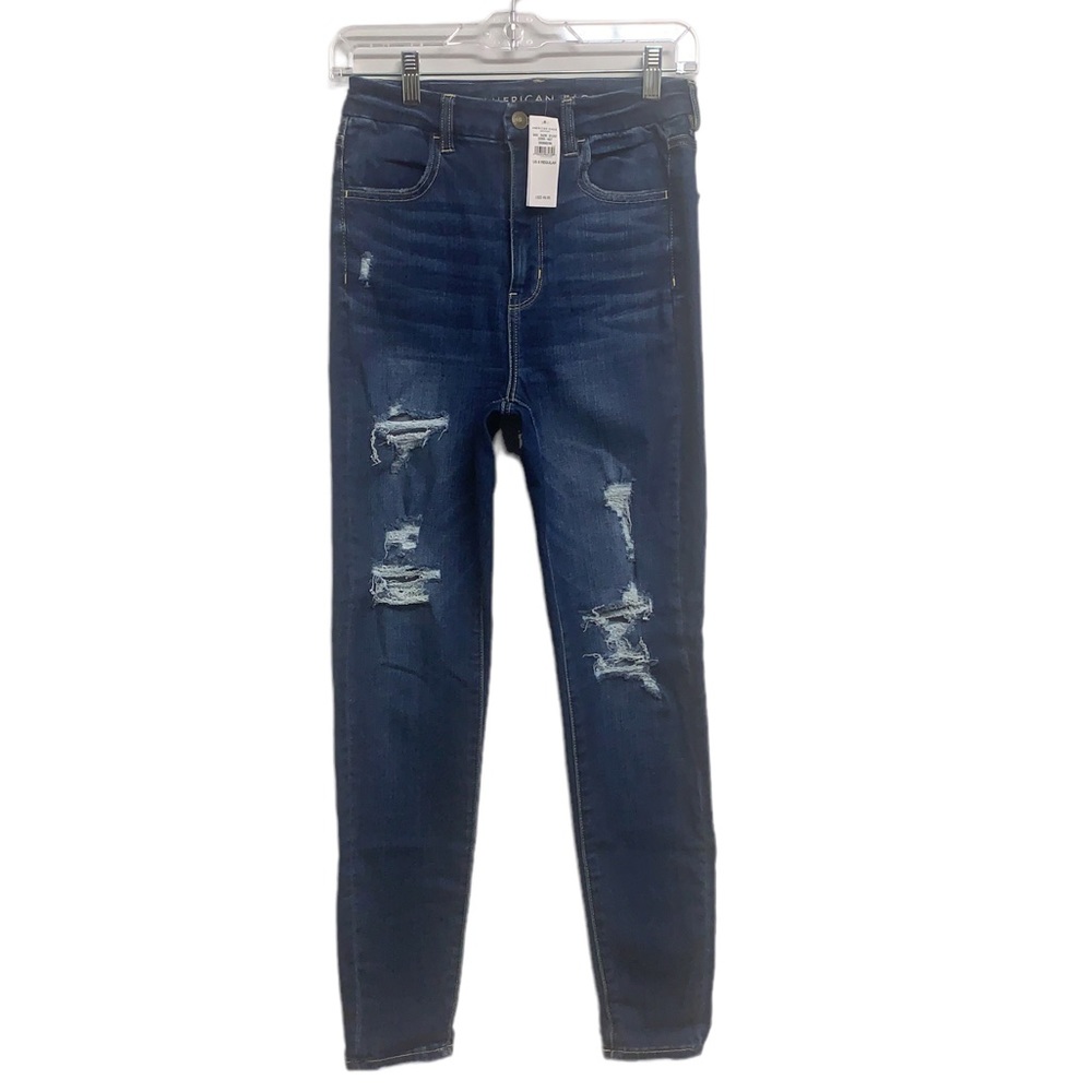 American Eagle next level stretch distressed ripped high waist skinny jeans
